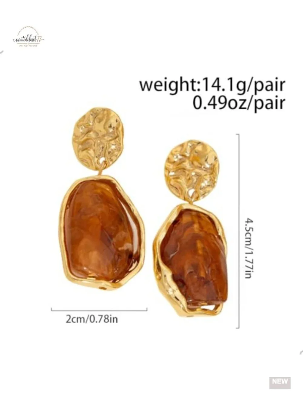 Dainty Irregular Crystal Drop Dangle Earrings 14K Gold Plated Geometric Zircon